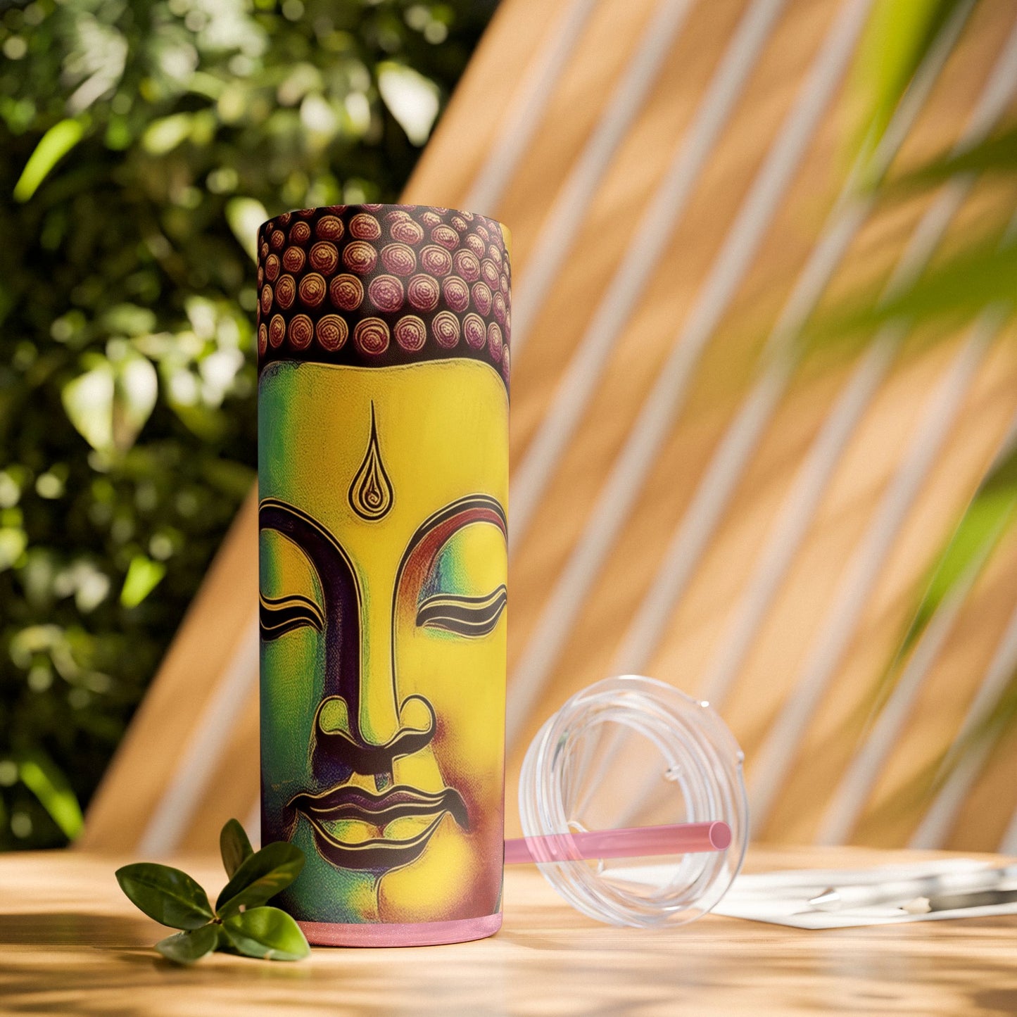 Big Face Buddha Skinny Tumbler | Zen on the Go 🧘‍♀️✨