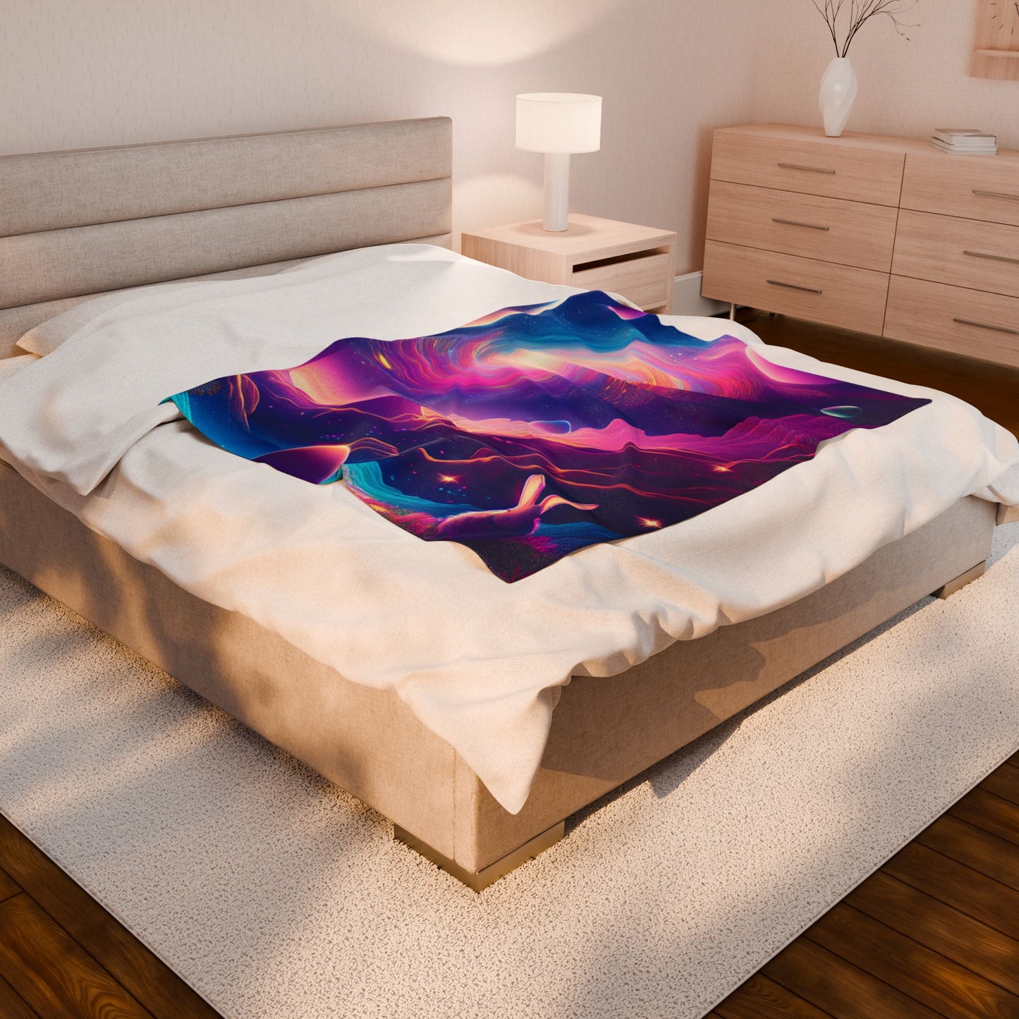 Cosmic Easter Velveteen Throw | A Dreamy Galaxy of Wonder 🌌🐰
