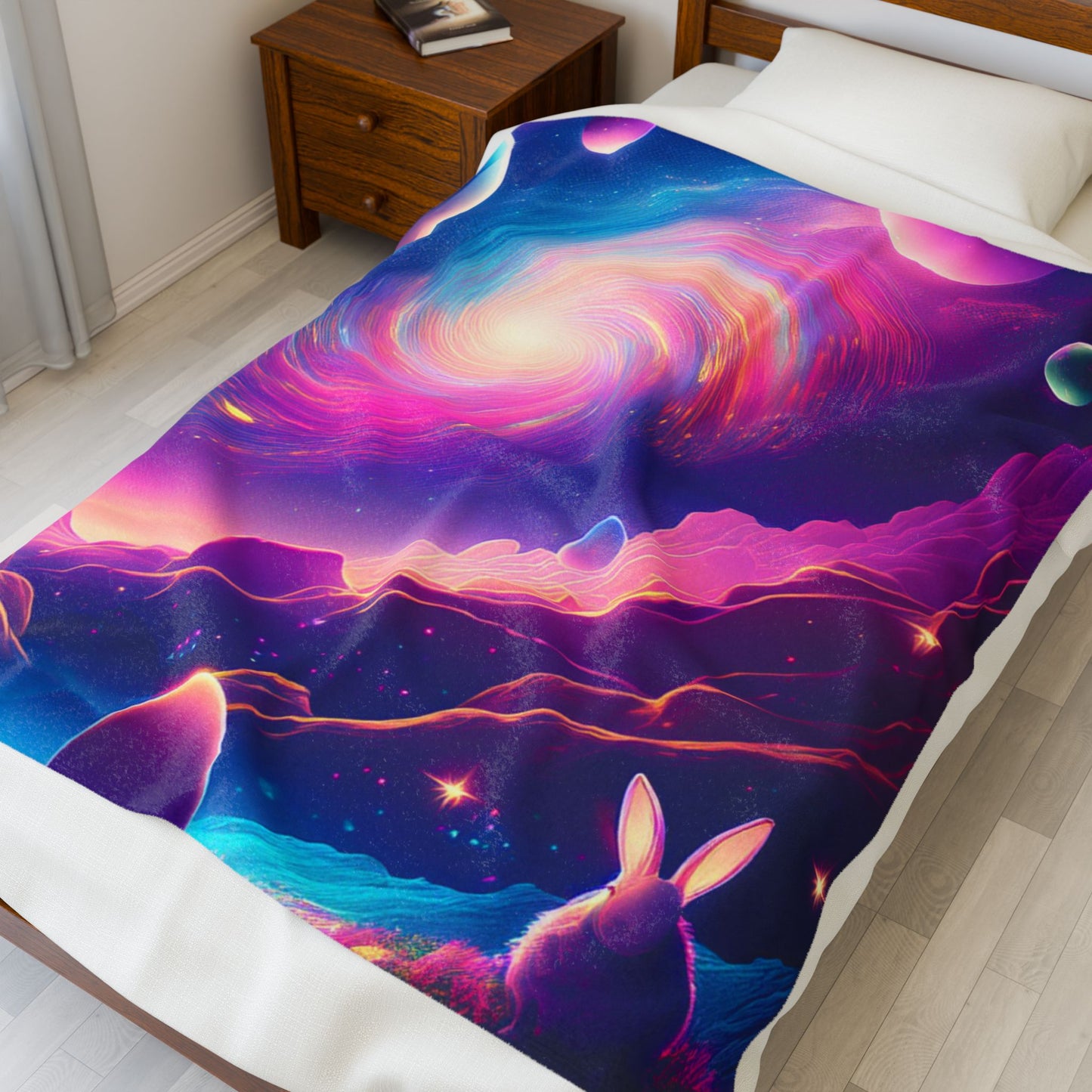 Cosmic Easter Velveteen Throw | A Dreamy Galaxy of Wonder 🌌🐰