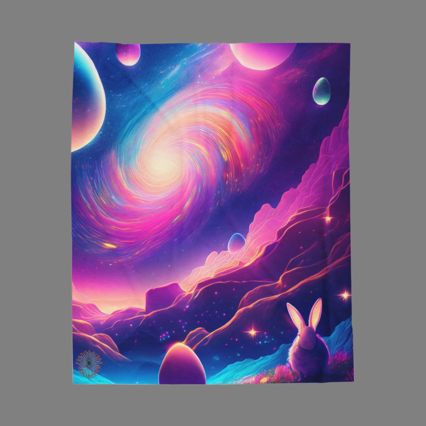 Cosmic Easter Velveteen Throw | A Dreamy Galaxy of Wonder 🌌🐰