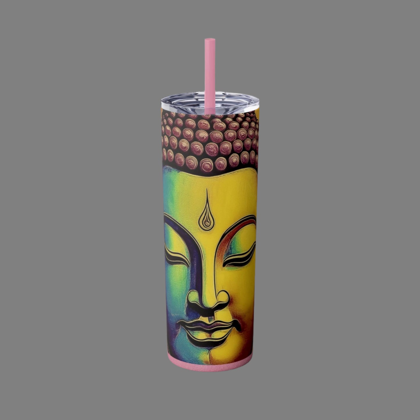 Big Face Buddha Skinny Tumbler | Zen on the Go 🧘‍♀️✨