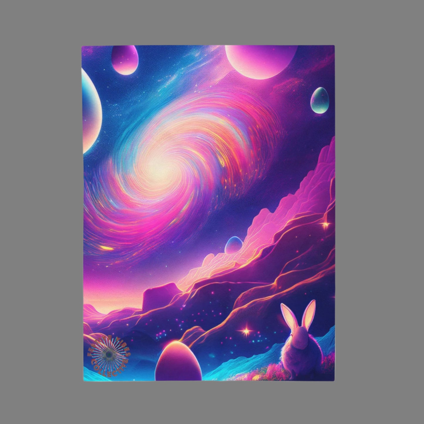 Cosmic Easter Velveteen Throw | A Dreamy Galaxy of Wonder 🌌🐰